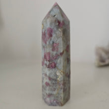 Load image into Gallery viewer, Pink Tourmaline and Lepidolite in Quartz Obelisk

