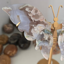 Load image into Gallery viewer, Black Flower Agate Butterfly Wings
