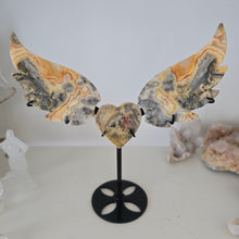 Load image into Gallery viewer, Yellow Crazy Lace Agate Heart with Wings
