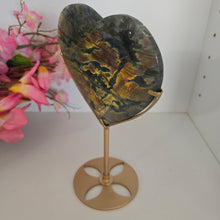 Load image into Gallery viewer, Labradorite Heart with stand
