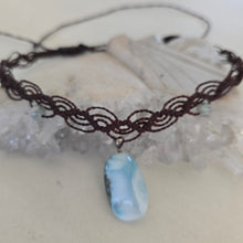 Load image into Gallery viewer, Larimar Macrame Choker/Necklace
