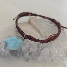 Load image into Gallery viewer, Larimar Macrame Armband/Bracelet
