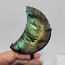 Load image into Gallery viewer, Labradorite Moon with stand
