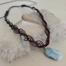 Load image into Gallery viewer, Larimar Macrame Choker/Necklace
