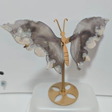 Load image into Gallery viewer, Black Flower Agate Butterfly Wings
