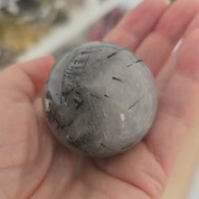 Load image into Gallery viewer, Black Tourmaline in Quartz Sphere

