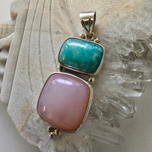 Load image into Gallery viewer, Amazonite and Pink Opal Sterling Silver Pendant
