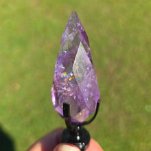 Load image into Gallery viewer, Amethyst Faceted Diamond with Spinning  Stand - Rainbows
