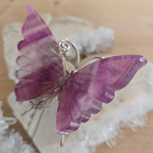 Load image into Gallery viewer, Magenta Fluorite Butterfly
