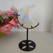 Load image into Gallery viewer, Moonstone Crescent Moon with Stand
