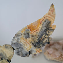 Load image into Gallery viewer, Yellow Crazy Lace Agate Heart with Wings
