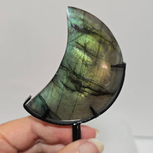 Load image into Gallery viewer, Labradorite Moon with stand
