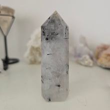 Load image into Gallery viewer, Black Tourmaline in Quartz Tower
