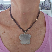 Load image into Gallery viewer, Pink Amethyst Butterfly Macrame Necklace

