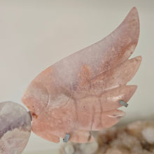Load image into Gallery viewer, Pink Amethyst X Flower Agate Heart Wings
