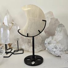 Load image into Gallery viewer, Moonstone Crescent Moon with Stand
