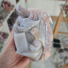 Load image into Gallery viewer, Flower Agate and Amethyst Dragon
