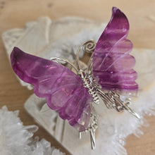 Load image into Gallery viewer, Magenta Fluorite Butterfly
