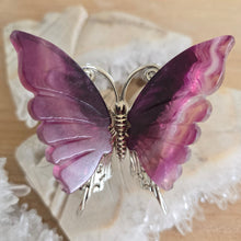 Load image into Gallery viewer, Magenta Fluorite Butterfly
