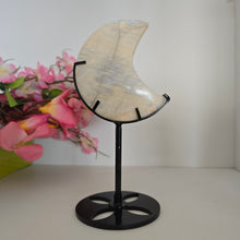Load image into Gallery viewer, Moonstone Crescent Moon with Stand
