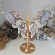 Load image into Gallery viewer, Black Flower Agate Butterfly Wings
