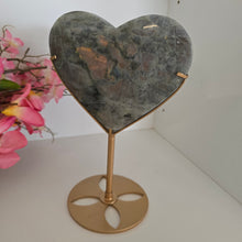 Load image into Gallery viewer, Labradorite Heart with stand
