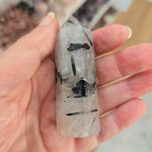 Load image into Gallery viewer, Black Tourmaline in Quartz Tower
