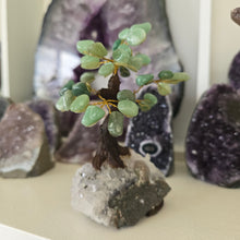 Load image into Gallery viewer, Green Quartz Bonsai Tree on Amethyst Cluster
