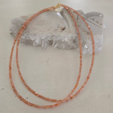 Load image into Gallery viewer, Gold Sunstone Faceted Necklace
