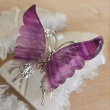 Load image into Gallery viewer, Magenta Fluorite Butterfly
