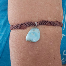 Load image into Gallery viewer, Larimar Macrame Armband/Bracelet
