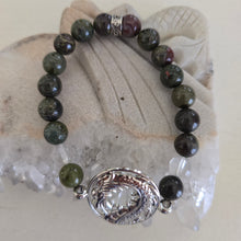 Load image into Gallery viewer, Dragon Blood Jasper and Quartz Bracelet
