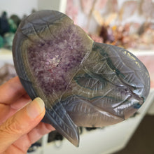 Load image into Gallery viewer, Agate Amethyst Heart Wings
