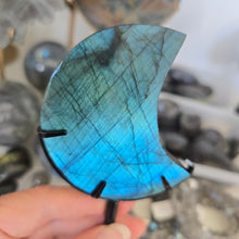 Load image into Gallery viewer, Labradorite Moon with stand

