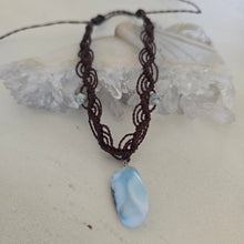 Load image into Gallery viewer, Larimar Macrame Choker/Necklace
