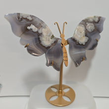 Load image into Gallery viewer, Black Flower Agate Butterfly Wings
