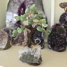 Load image into Gallery viewer, Green Quartz Bonsai Tree on Amethyst Cluster
