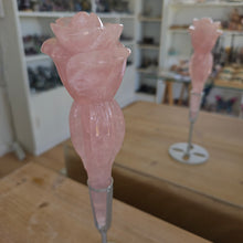 Load image into Gallery viewer, Rose Quartz Rose with Stand
