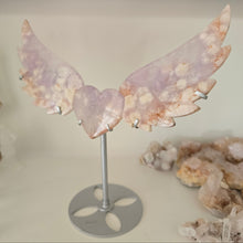 Load image into Gallery viewer, Amethyst X Flower Agate Heart Wings
