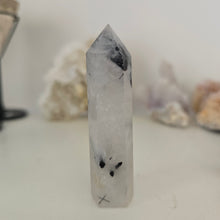Load image into Gallery viewer, Black Tourmaline in Quartz Tower
