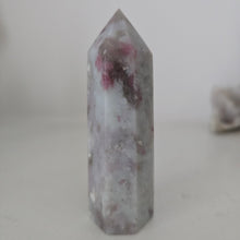 Load image into Gallery viewer, Pink Tourmaline and Lepidolite in Quartz Obelisk
