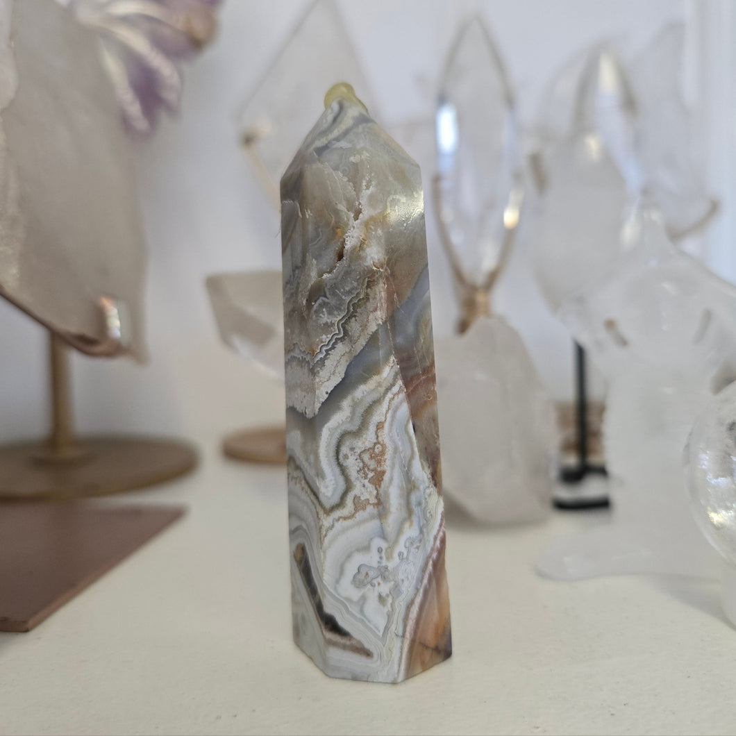 Mexican Crazy Lace Agate Tower