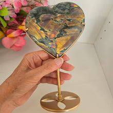 Load image into Gallery viewer, Labradorite Heart with stand
