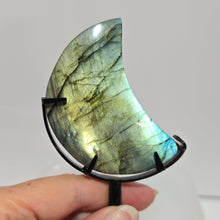 Load image into Gallery viewer, Labradorite Moon with stand
