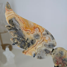 Load image into Gallery viewer, Yellow Crazy Lace Agate Heart with Wings
