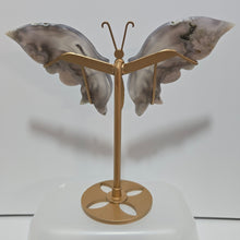 Load image into Gallery viewer, Black Flower Agate Butterfly Wings

