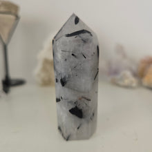 Load image into Gallery viewer, Black Tourmaline in Quartz Tower
