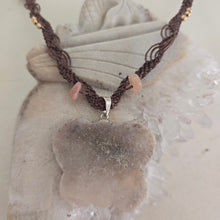 Load image into Gallery viewer, Pink Amethyst Butterfly Macrame Necklace
