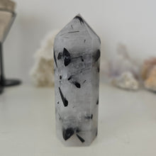 Load image into Gallery viewer, Black Tourmaline in Quartz Tower
