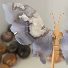 Load image into Gallery viewer, Black Flower Agate Butterfly Wings
